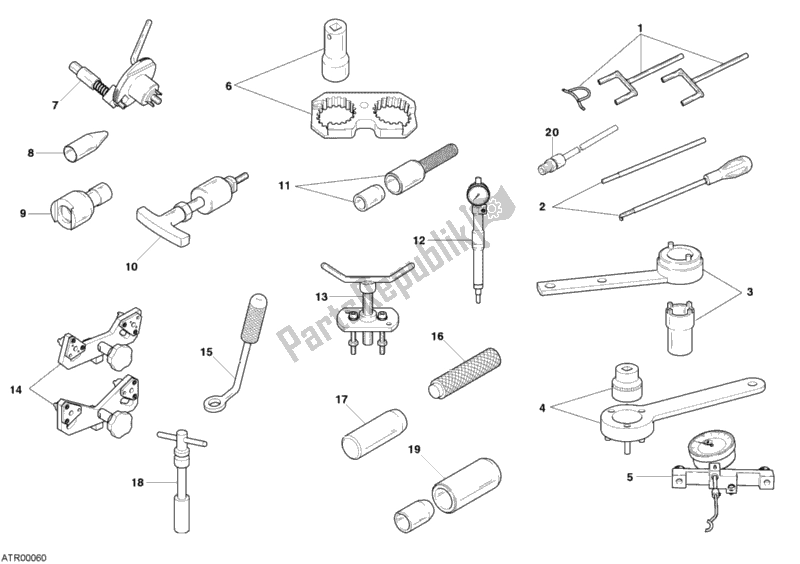 Toutes les pièces pour le 01a - Outils De Service D'atelier, Moteur du Ducati Superbike 749 R 2004